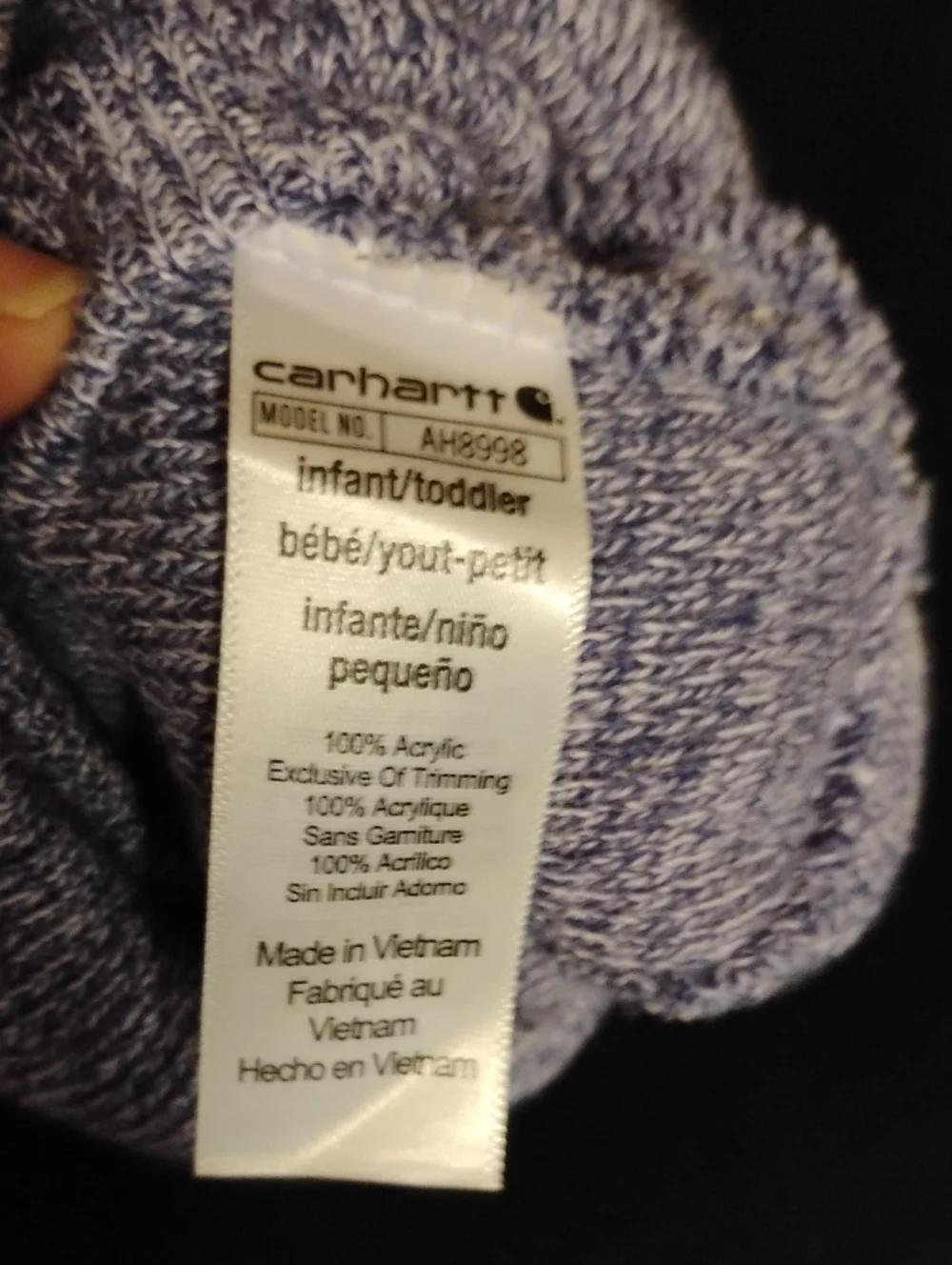 Carhartt Toddler Knit Beanie Hat NWT 100% Acrylic Logo Winter Cap